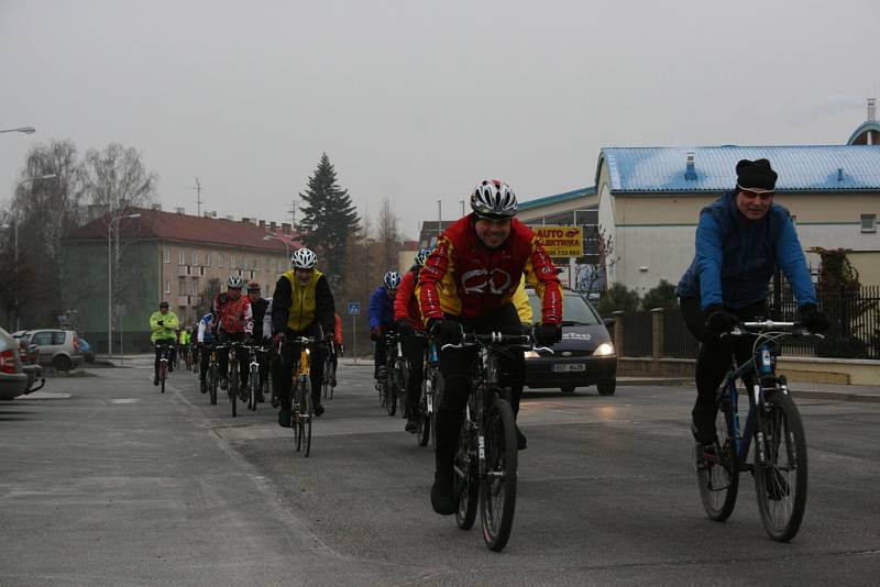 Novoroční vyjížďka ulicemi Mladé Boleslavi.