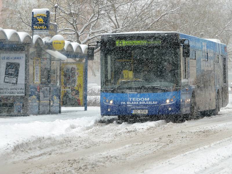 Sníh zasypal Mladoboleslavsko