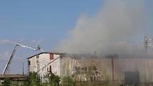 Požár seníku v obci Skalsko.