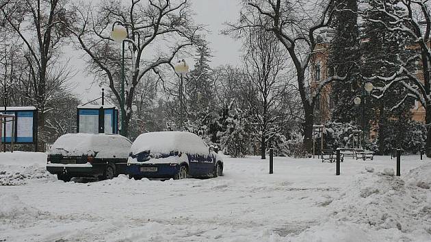 Mladá Boleslav pod sněhem.