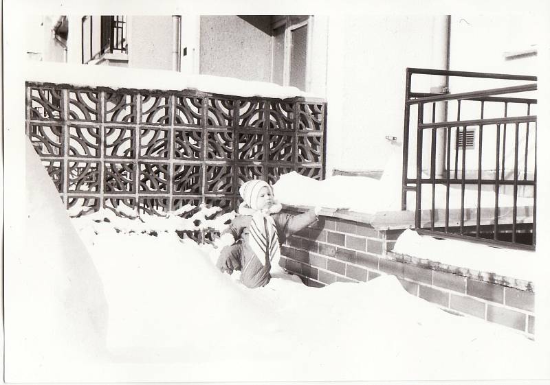 Takhle si na sněhu užívala rodina paní Chybové ze Žďáru nad Sázavou