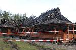 Spáleniště motorestu 4 kameny u Brandýsa nad Labem.