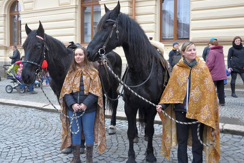 Tříkrálový průvod v Mnichově Hradišti.  