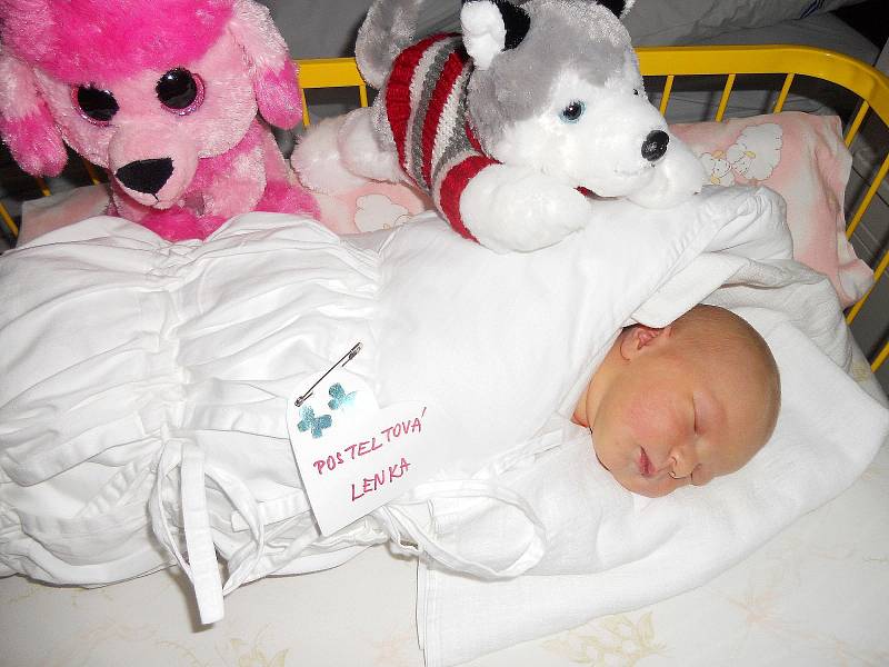 Lenička Posteltová se narodila 17. listopadu, vážila 3,46 kg a měřila 51 cm. S maminkou Lenkou a tatínkem Miroslavem bude bydlet v Katusicích.