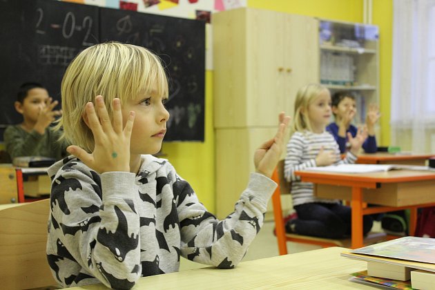 Třída 1. A Masarykovy základní školy a Mateřské školy Debř.