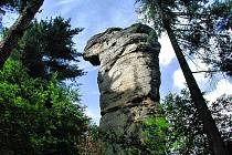 Skála jménem Kobylí hlava v Příhrazských skalách.