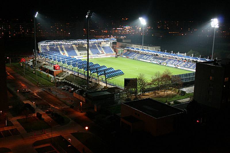 Pohled na současný stav Městského fotbalového stadionu.