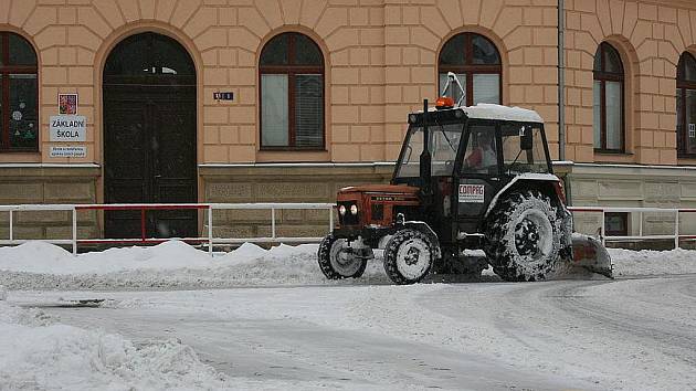 Mladá Boleslav pod sněhem.