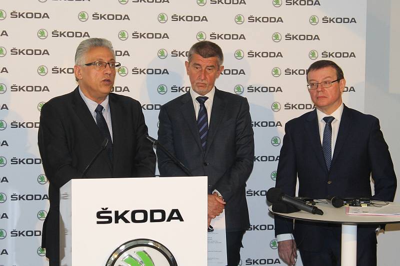 Andrej Babiš navštívil automobilku Škoda Auto.