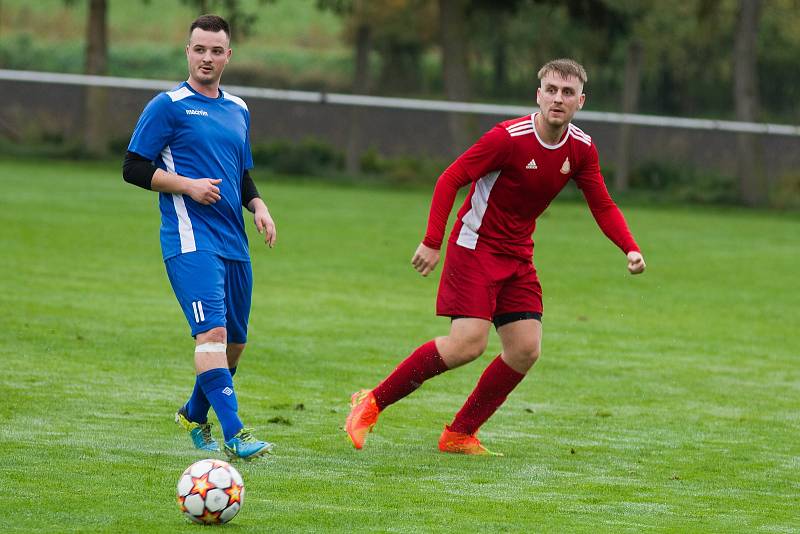 Okresní přebor: TJ Sokol Kosořice - FK Zdětín (1:1), hráno 15. října 2022.