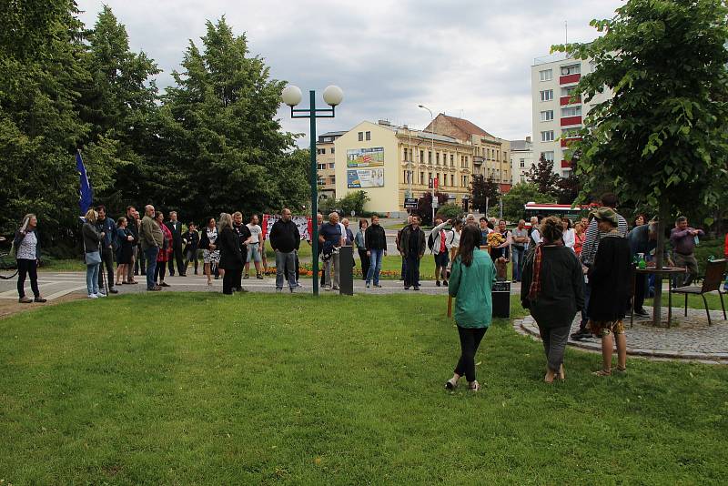 Z protestu v Mladé Boleslavi 9. června 2020.