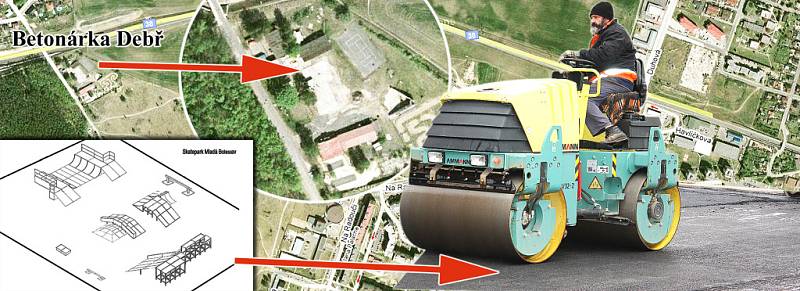 Nový skatepark bude v areálu betonárky na Radouči. V současné době zde probíhá asfaltování a začne montáž překážek.