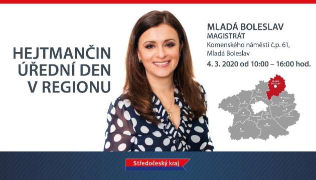 Ve středu 4. března si hejtmanka otevře svoji „mobilní kancelář“ na magistrátu v Mladé Boleslavi.