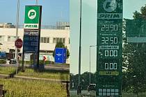 Nízké ceny na benzince v Mladé Boleslavi.