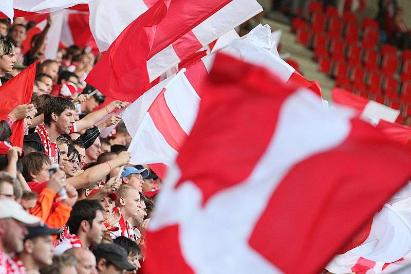 Sobotní utkání Slavie a FK Mladá Boleslav v Edenu. (Fanoušci)