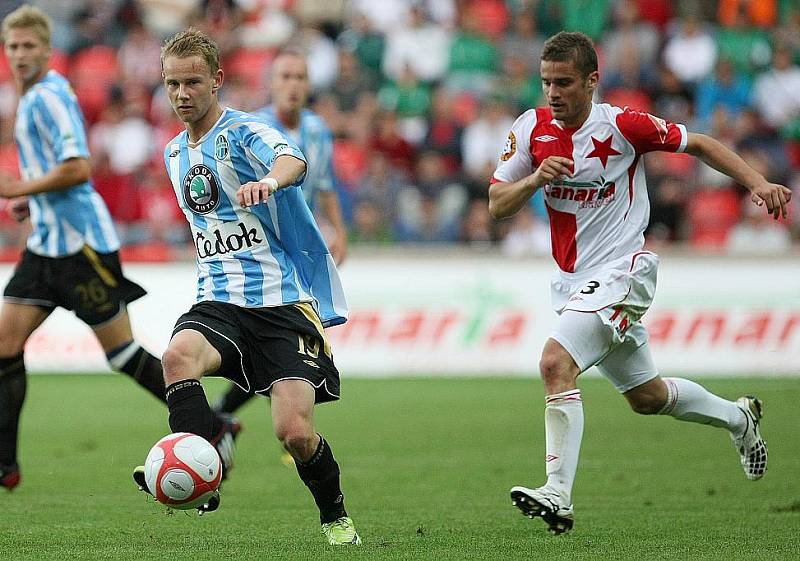 Sobotní utkání Slavie a FK Mladá Boleslav v Edenu. (Chramosta - Volešák)