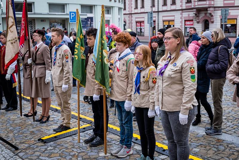 Ze znovuodhalení sochy Václava Budovce z Budova v Mnichově Hradišti.