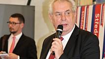 Prezident Miloš Zeman navštívil město Dobrovice.