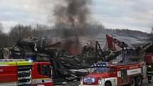 Likvidace požáru v Mladé Boleslavi v neděli 30. ledna 2022.