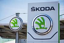 Logo automobilky Škoda Auto.