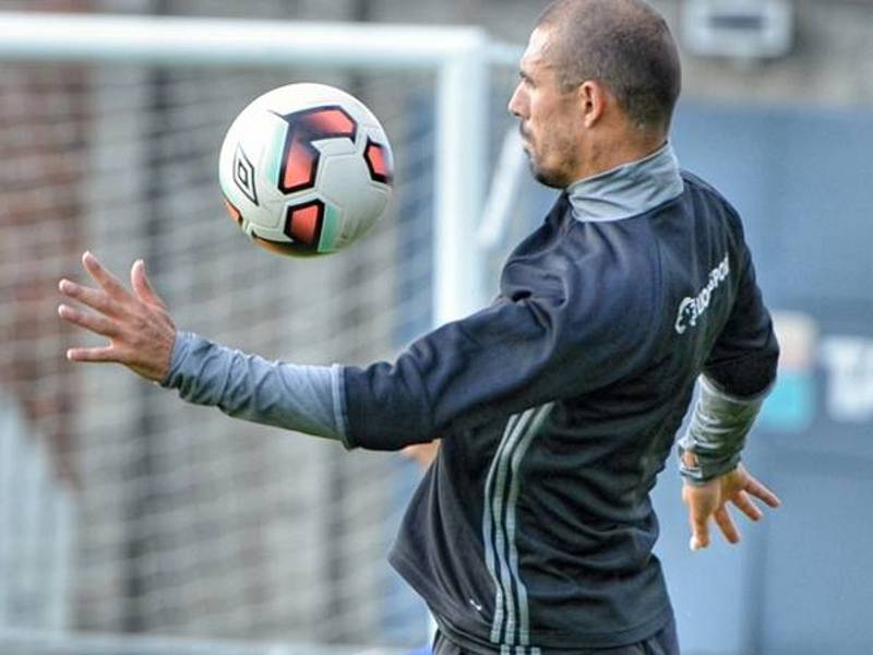 Trénink fotbalistů Mladé Boleslav v Dublinu před zápasem Evropské ligy.