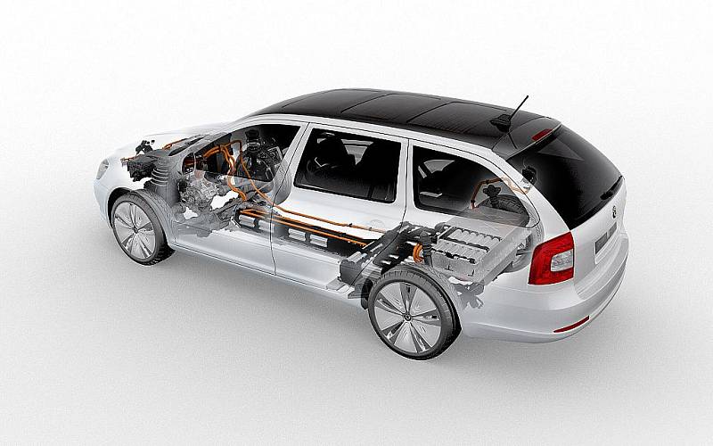 Studie vozu Škoda Octavie E GreenLine s čistě elektrickým pohonem.