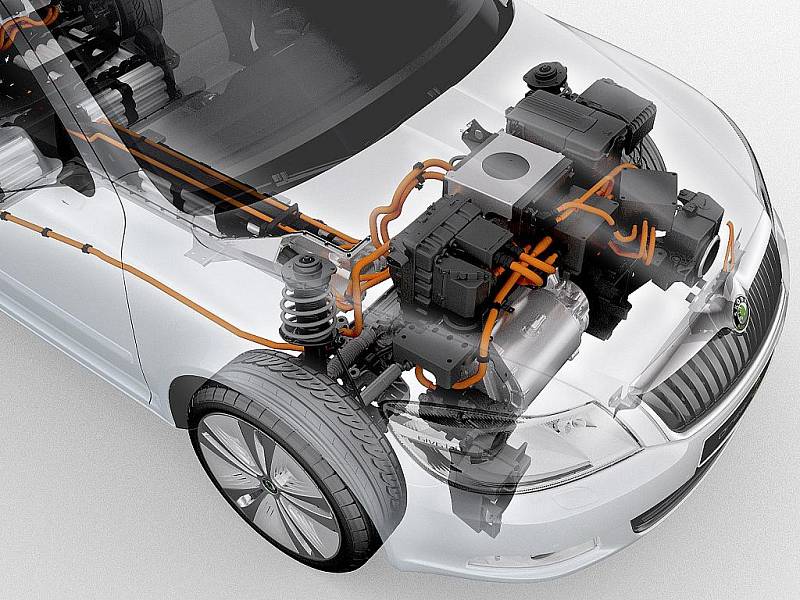 Studie vozu Škoda Octavie E GreenLine s čistě elektrickým pohonem.