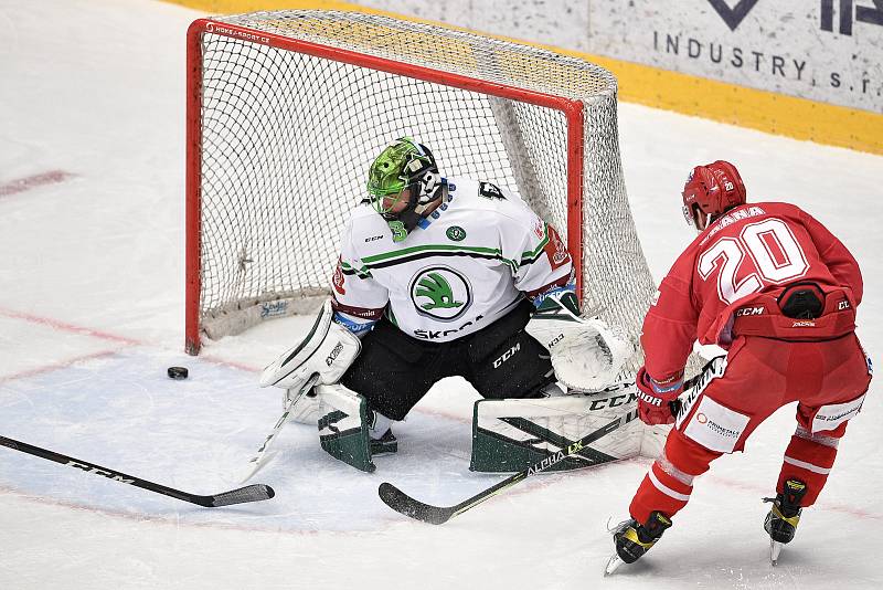 Semifinále play off hokejové Tipsport extraligy - 5. zápas: HC Oceláři Třinec - BK Mladá Boleslav, 11. dubna 2021 v Třinci.