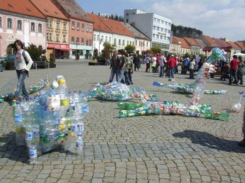 Na Karlově náměstí proběhla i osvěta o třídění odpadu.