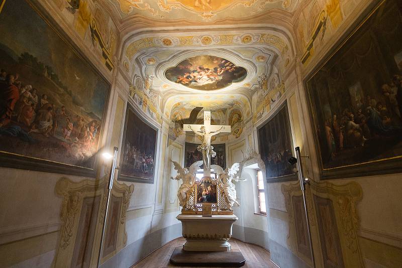 Nově zrekonstruovaná zámecká kaple v zámku Budišov.