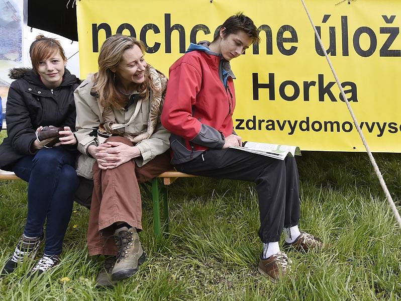 Protest proti úložišti v lokalitě Horka na Třebíčsku.