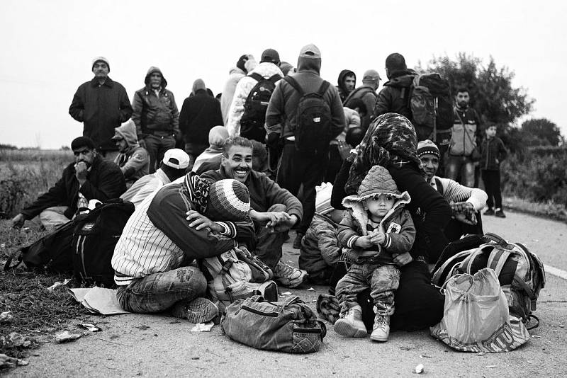 Uprchlíci na srbsko-chorvatské hranici.