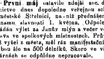 Na Střelnici to kdysi dávno žilo. Listy ze západní Moravy 1. května 1897. Z archivu M. Krčmáře