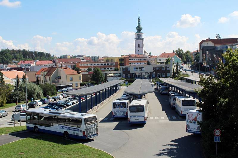 Autobusové nádraží v Třebíči.