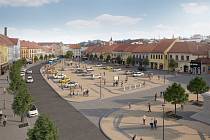 Vizualizace toho, jak bude náměstí v Třebíči vypadat po dokončení revitalizace v roce 2022.