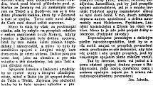 Úvahy o propojení Jemnice s dalšími městy. Horácko, 20. června 1912.