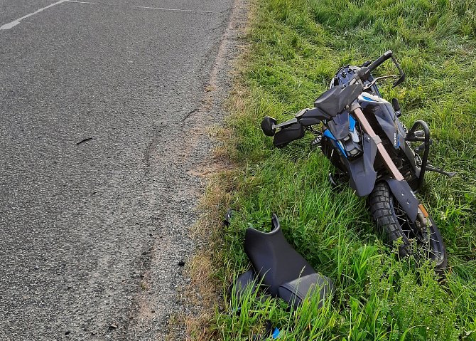 Nehoda sedmnáctiletého motorkáře u Dukovan.