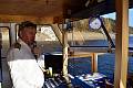 Kapitán Milan Jahoda při plavbách vykládá zajímavosti o přehradě. Vždy má vděčné posluchače.