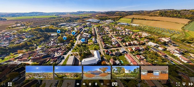Virtuální prohlídka Okříšek: prohlédněte si krásy městyse z domu