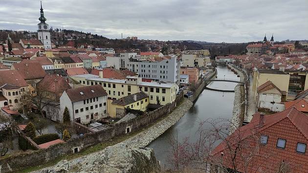 Pohled na historické město Třebíč.