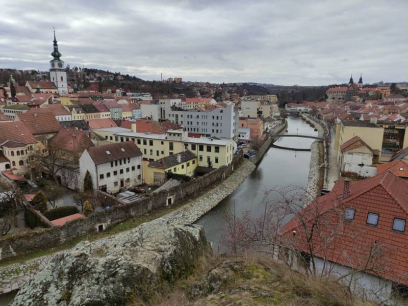 Pohled na historické město Třebíč.