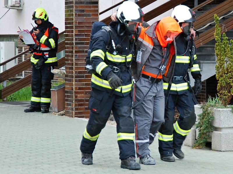 Cvičný požární poplach v Jaderné elektrárně Dukovany.