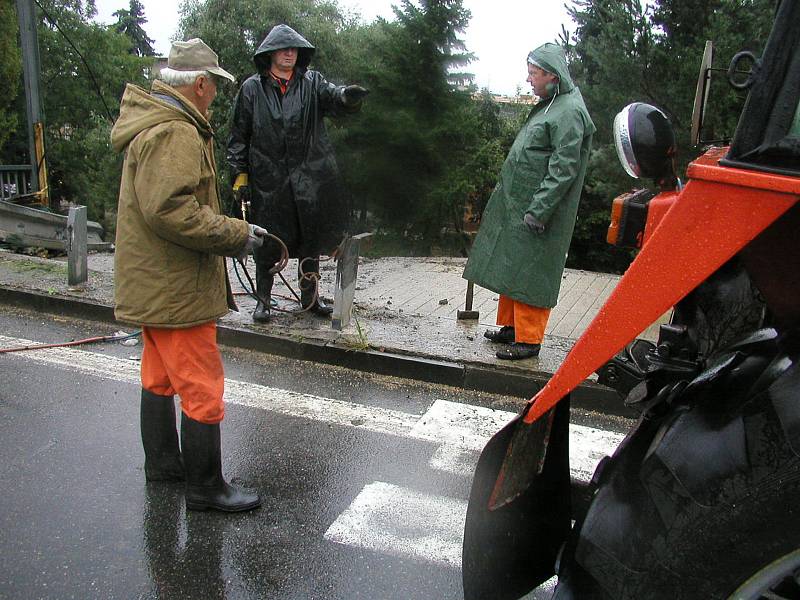 Povodně v roce 2002 na Třebíčsku. Záplavy v Třebíči a okolí.