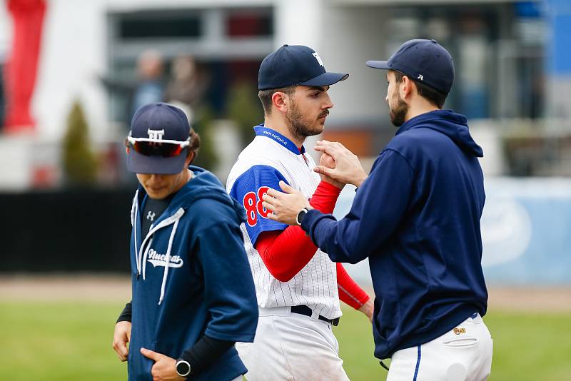 Baseballové utkání mezi Nuclears Třebíč a Hroši Brno.