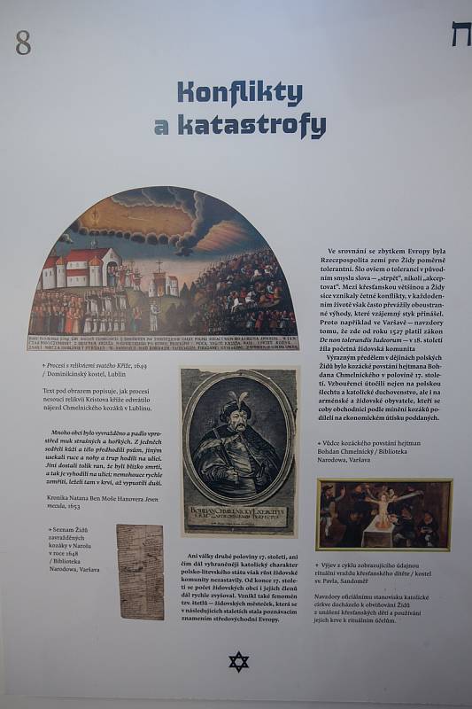 Expozice o proměnách židovské čtvrti a také výstava o polských židech v Zadní synagoze v Třebíči.