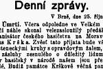 Článek o Krškově smrti z Moravské orlice 26. října 1900. Krška ale neskonal 25. října, jak vyplývá z článku, nýbrž o den dříve.