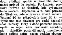 Na Střelnici to kdysi dávno žilo. Hlasy západní Moravy 5. září 1902. Z archivu M. Krčmáře