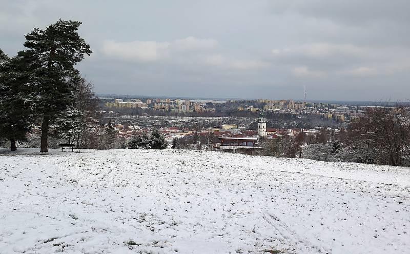 První letošní sníh v Třebíči.