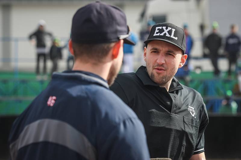 Baseballové utkání mezi Nuclears Třebíč a Tempo Praha.