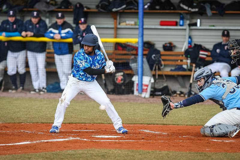 Baseballové utkání mezi Nuclears Třebíč a Tempo Praha.